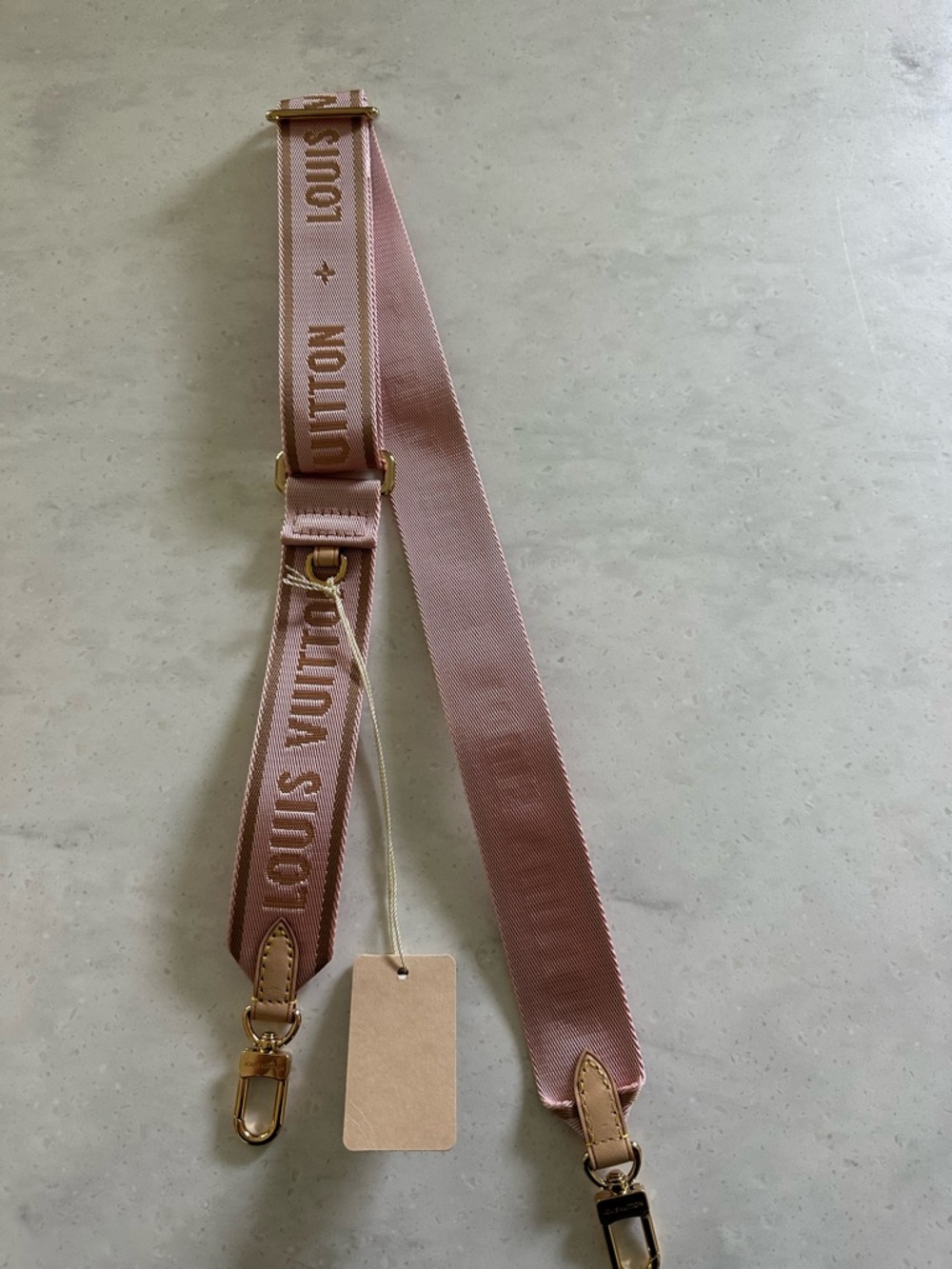 Louis Vuitton Pink Logo Jacquard Strap with Gold Hardware - Picture 3 of 7
